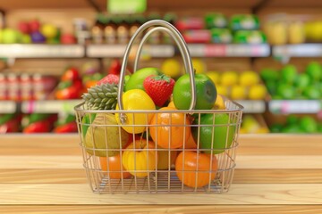 Poster - fresh fruit in a rustic setting, perfect for food and lifestyle themes