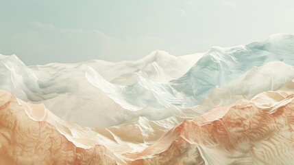 Aufkleber - Digital painting of a beautiful mountain range. Suitable for nature and landscape themes