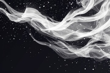 Poster - A captivating image of swirling smoke against a backdrop of twinkling stars. Ideal for use in science fiction or abstract design projects