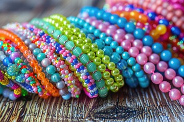 Poster - A close up of a bunch of colorful beads. Perfect for jewelry making projects