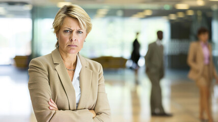 Wall Mural - Angry female manager with displeased look