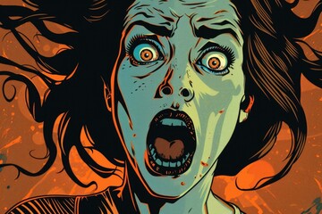 Poster - Close-up of a person with an open mouth, suitable for medical or dental concepts