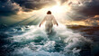 © Kondor83 - Jesus Christ walking on water, divine light
