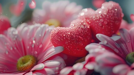 Poster - A close up of a bunch of pink flowers, perfect for various design projects