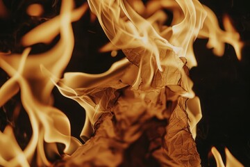 Aufkleber - A close up of a piece of paper on fire. Suitable for concepts related to destruction or danger