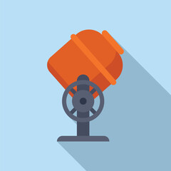 Poster - Vector illustration of a flat design orange concrete mixer icon with shadow