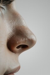 Poster - Close up of a person's nose, suitable for medical or beauty concepts