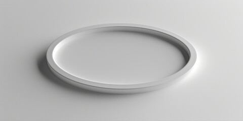 Poster - Simple white circular object on white surface, ideal for minimalistic design projects