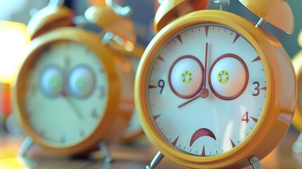 Poster - Detailed view of two clock faces