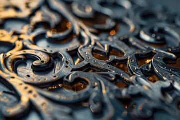 Poster - Close up of a patterned metal surface, suitable for industrial backgrounds