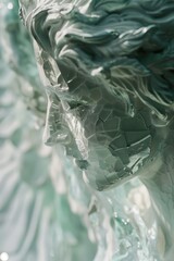 Aufkleber - Detailed close up of a woman's face sculpture, ideal for art projects