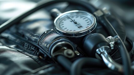 Poster - Close up of a blood pressure gauge, suitable for medical concepts