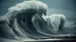© Luluraschi - photography of threatening big and dangerous tsunami wave, natural disaster, climate change