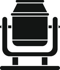 Poster - simplified black and white vector illustration of a camera lens icon