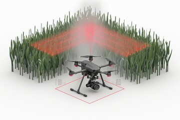 Wall Mural - Agricultural drone help in agricultural development sprawling agriculture business farming drone operation cornfield drone agriculture crop sensor technology sustainable at