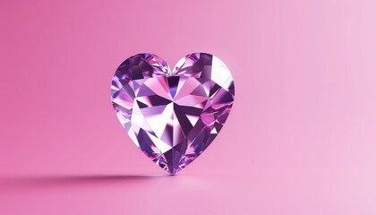 Canvas Print - Purple Heart Shaped Gemstone Diamond