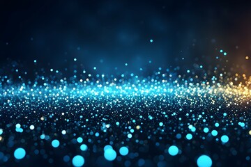 Poster - futuristic data technology background. with neon lights and glowing orbs