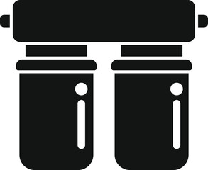 Poster - detailed vector illustration of binoculars icon in black and white with simple, minimalist, and mode