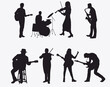 © Pro Silhouettes - set of musician playing different instrument silhouette.
