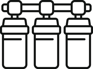 Sticker - Minimalist black and white vector representation of three spice containers on a rack