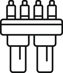 Poster - Simple black and white line art of a universal fourprong plug