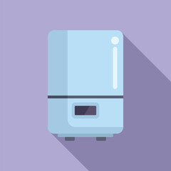 Poster - vector illustration of a sleek, blue air humidifier icon with shadow, isolated on a purple backdrop