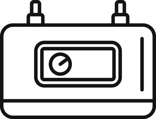 Poster - Simplistic digital illustration of a classic camera in line art style, isolated on white