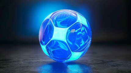 Wall Mural - soccer ball blue light technology