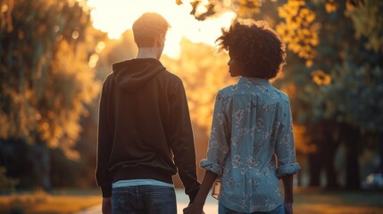 Poster - A Couple's Sunset Stroll