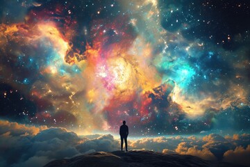 Poster - Awaken within a cosmic dream, Beautiful astro background