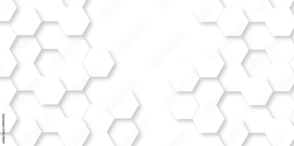 Abstract Vector pattern with hexagonal white and gray technology line ...