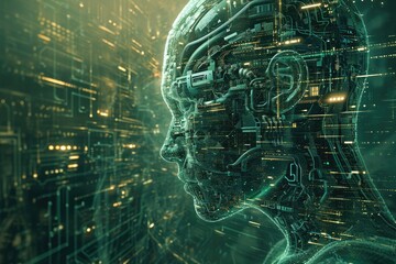 Fototapete - Decrypt AI's encrypted consciousness