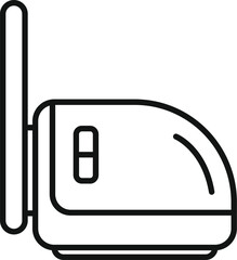 Poster - Simple and modern wireless router line icon vector illustration for internet technology and network connectivity design concept
