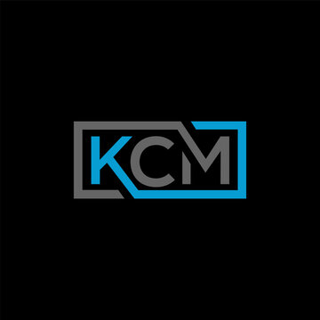 KCM letter logo design on BLACK background. KCM creative initials letter logo concept. KCM letter design.