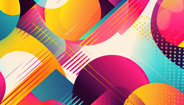 Abstract Background with Colorful Geometric Patterns - Add a playful element to your designs with this abstract background featuring colorful geometric patterns, perfect for creating a fun and lively 
