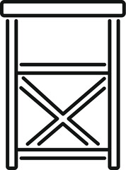 Poster - Black and white vector illustration of a modern bar stool in line art style