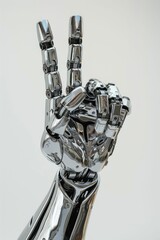 Poster - Robotic Hand Making the Peace Sign. Generative ai