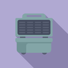 Poster - Vector graphic of a stylized portable air conditioning unit with a modern flat design on a purple background