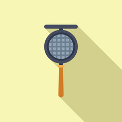 Poster - modern flat design graphic of a magnifying glass casting a shadow, ideal for search concepts