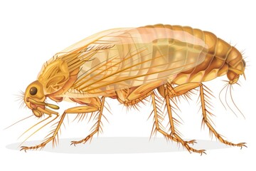 Poster - Close up of a flea bug on a white background. Suitable for educational materials