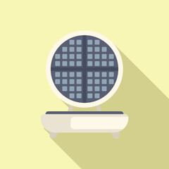 Poster - Modern flat design of a standalone solar panel on a yellow background, illustrating sustainable energy