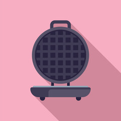 Sticker - Flat design vector illustration of a stylish waffle maker, perfect for culinary themed graphics