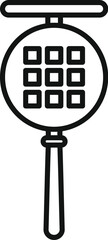 Poster - black and white line art of a magnifying glass with a unique grid pattern