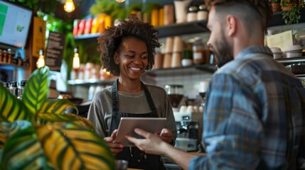 Poster - Waitress Taking Customer's Order