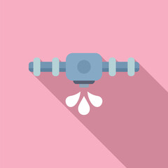 Sticker - Minimalist flat design illustration of a satellite with a pink background, ideal for tech concepts