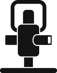 Poster - minimalist and modern black and white iconic podcast microphone silhouette for broadcasting, recordi