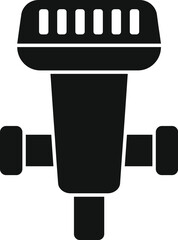 Poster - Black silhouette icon of a studio microphone ideal for broadcast and podcast design