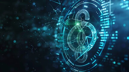 Poster - Futuristic digital interface background with a glowing treble clef symbol, representing music technology and innovation.