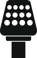 Poster - Vector illustration of microphone icon in black and white, isolated on a simple background. This modern and minimal design symbolizes communication, audio recording, and technology