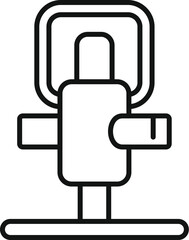 Poster - minimalist line art illustration of a podcast microphone on a stand, suitable for web and print